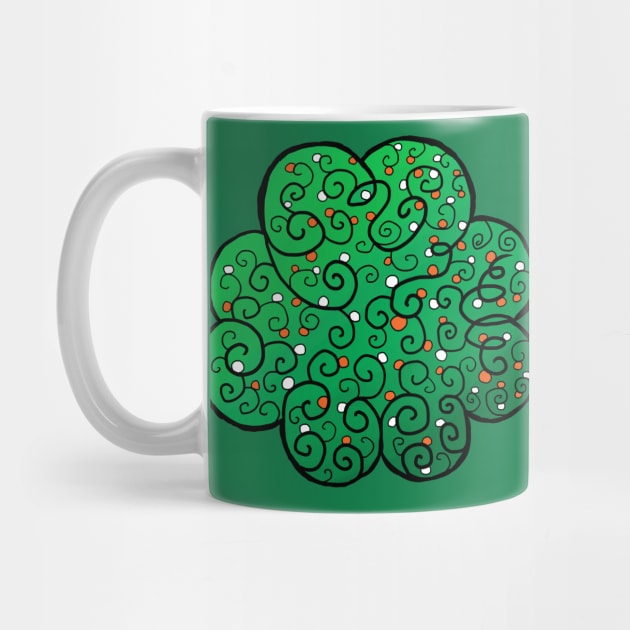 St Patrick's Day Four-Leaf Clover with Irish Vines by JonGrin